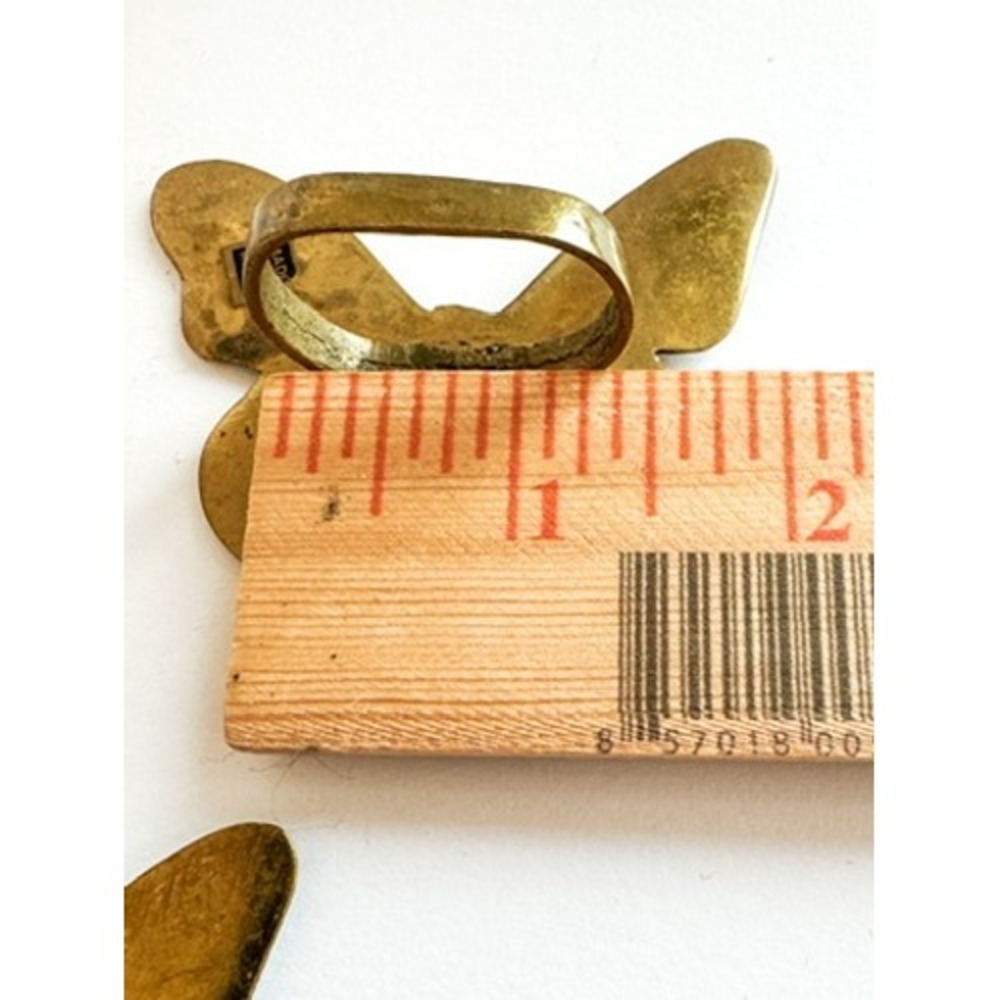 Set of 4 Solid Brass Butterfly Napkin Rings Made in India Vintage Table Decor - Picture 9 of 9